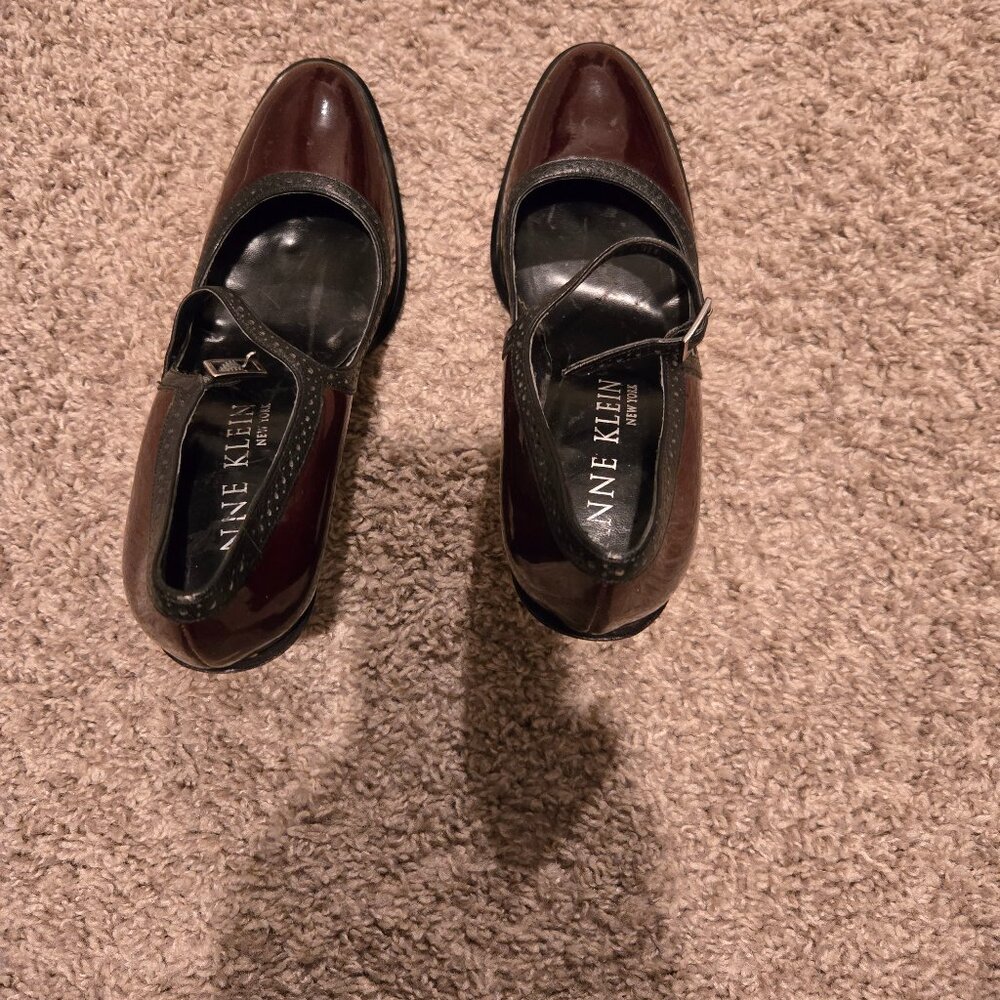 Anne Klein New York Mary Jane Heels Size 8.5, Cranberry! - Picture 5 of 5